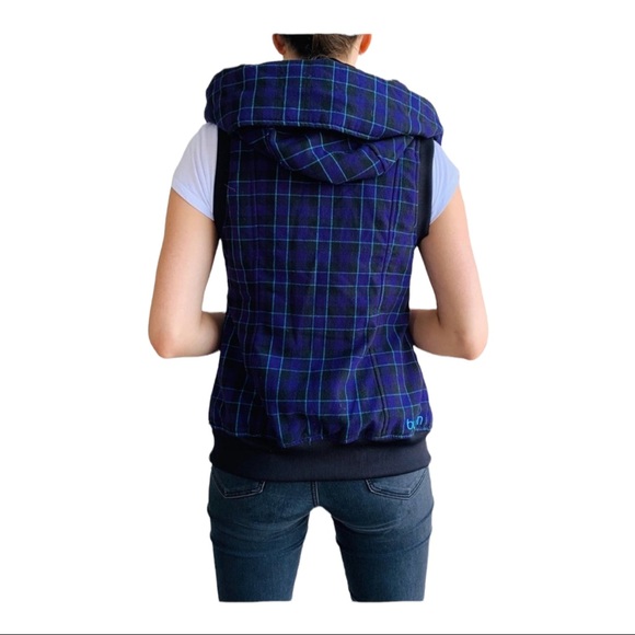 Burton Ho Chi Minh Purple Plaid Dry Ride Hooded Vest Large NWOT - Picture 9 of 16